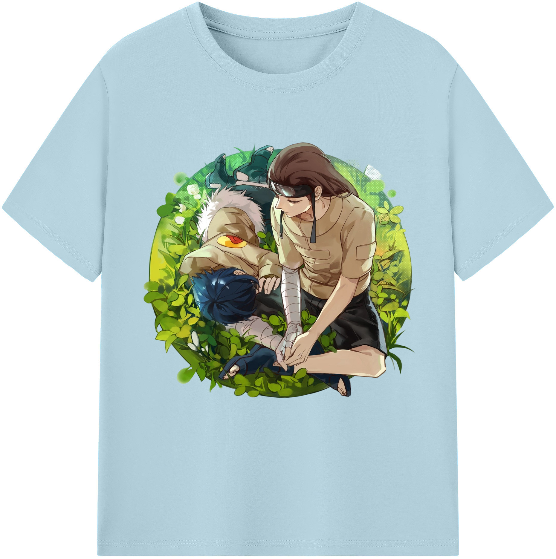 （画像用） NARUTO -ナルト- 日向ネジ Hyūga Neji 綿100％半袖Tシャツ（フロントプリント）